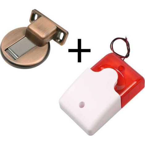 Sirène Alarme 220V Anti-Intrusion Haute Décibel avec LED Clignotante et Bouchon de Porte (1/4)