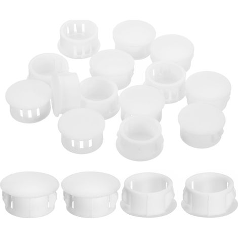 18Pcs Bouchon de Trou en Nylon, 17.5-18mm Diamètre de Trou Bouchon d'étanchéité Rond Souple et Flexible de Verrouillage Bouchons en Caoutchouc pour Bouteille, Tuyau, Cuisine, Blanc (1/5)