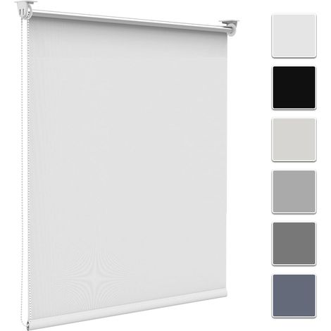 Store Enrouleur Occultant sans Perçage, Blanc 55l x 130L cm, Isolant Thermique pour Fenêtre ou Porte, Facile à Installer, Protéger Votre Vie Privée, pour Chambre,Salon, Salle de Bain (1/5)