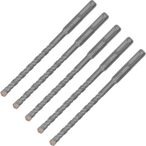5 Stück Bohrhammerbohrer, 160 mm Länge, 2 Schneiden, selbstzentrierend, Hartmetallspitze, Schlagbohrer für Ziegel, Stein, Beton, 8 mm / 0,31 Zoll (1/5)