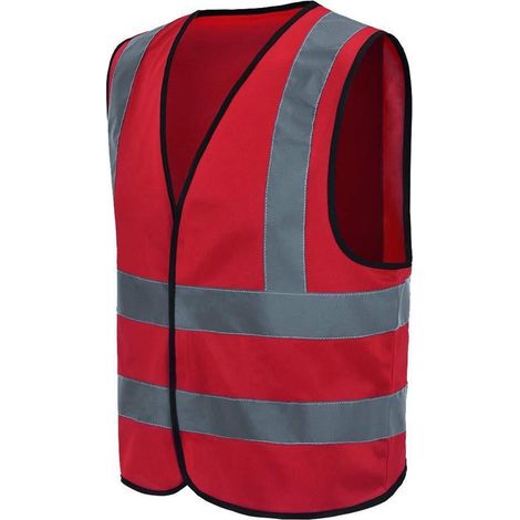 Warnweste mit Reflektorstreifen, Rot, Größe XL (1/5)