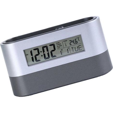 Lautloser Wecker, Tischuhr, elektronischer digitaler Stifthalter, Visitenkartenhalter, Timer mit Kalender und Temperaturanzeige (1/5)