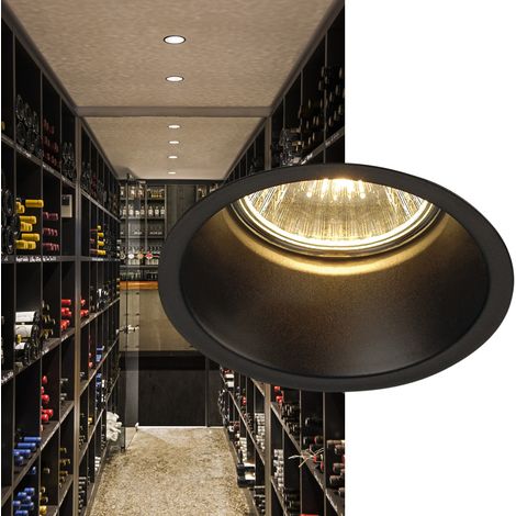 SLV HORN GU10 Downlight, rund, mattschwarz, max. 50W"-"000316 (1/5)