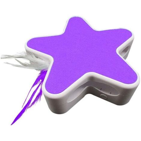 QORVA-Fournitures pour animaux de compagnie Jouets pour chat Électrique Smart Self-Hi Feather Funny Cat Stick (violet blanc)