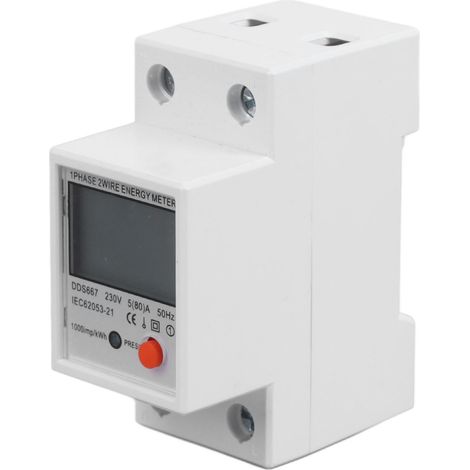 Compteur Énergie Monophasé 200-250V, Écran LCD, Surveillance Électrique Sécurisée, Mesure Puissance Multifonction, Dispositif de Contrôle pour Installation Domestique (1/5)