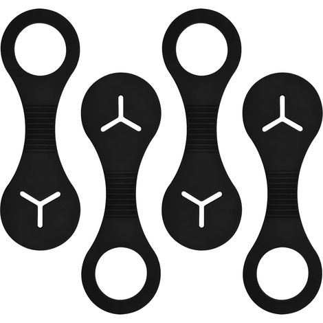 Ansoem 4 Pack Silicone Poop Holder, Silicone Poop Bag Holder for Dog Waste Bags Dog Poop Bag Holder for Leash(Black) (1/5)