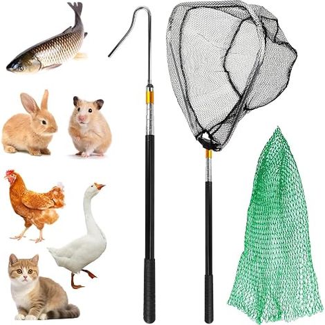 Poultry Net Extendable Removable Poultry Net with Hook Bars Telescopic Net for Ducks Geese Turkeys Cats Fish (1/5)