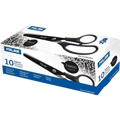 Tijeras escolares negras (10 unidades) Mil谩n