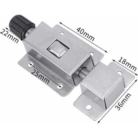 4 Pièce Loquet Coulissant Automatique à Ressort, Verrou de Porte Coulissante en Acier Inoxydable, Serrure à Loquet Coulissant à Barillet, Boulon de Barillet de Porte pour Salle de Bains (1/4)