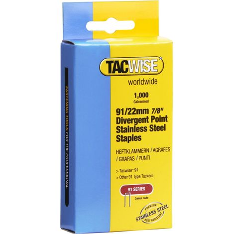 Agrafes en Acier Inoxydable Type 91 / 22 mm, Lot de 1000 (1/2)
