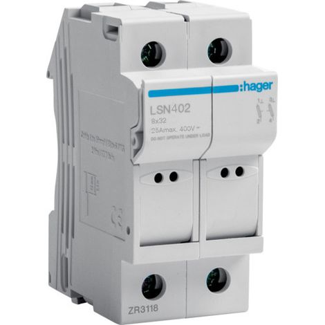 Coupe-circuit 2P 25A 400V L32 2M HAGER LSN402