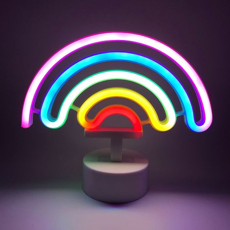 Lampe décorative LED en forme d’arc-en-ciel, néon, pour décoration murale et ambiance lumineuse colorée (1/5)
