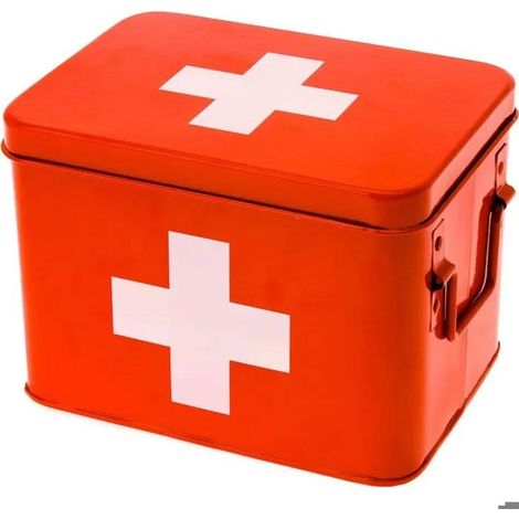 Tzmo Cross Erste-Hilfe-Box Metall rot 21,5x15,5x16 cm