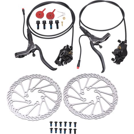 Frein à disque vélo sensible avant arrière coupure puissance kit frein hydraulique pour trottinette électrique noir (1/5)