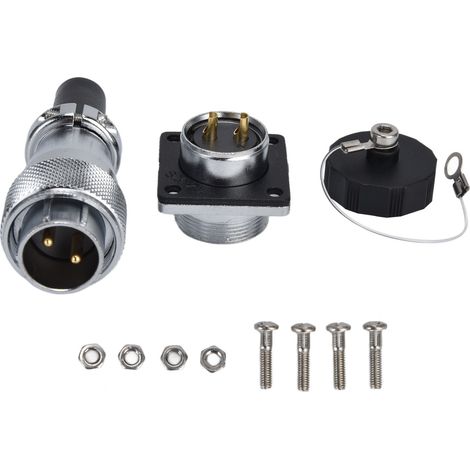 Connecteur aéronautique mâle/femelle étanche 2 broches pour équipements industriels LED 500 V WS20 (1/5)