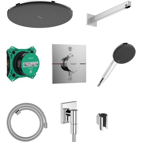 Hansgrohe Raindance Alive S - Set doccia con termostatico per installazione a incasso, diametro 30 cm, 3 getti, cromo 24630000 (1/2)