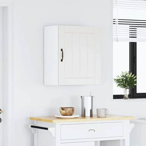 Placard mural de cuisine en bois d'ingénierie blanc Luca (1/5)