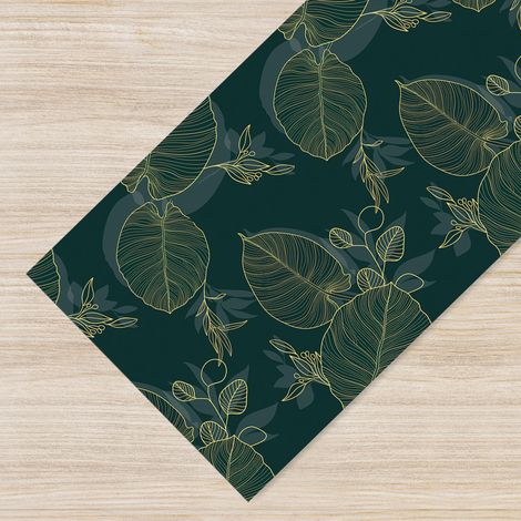 Tappeto passatoia fantasia made in Italy antiscivolo lavabile aderente 136 Tropicales - 50x500cm