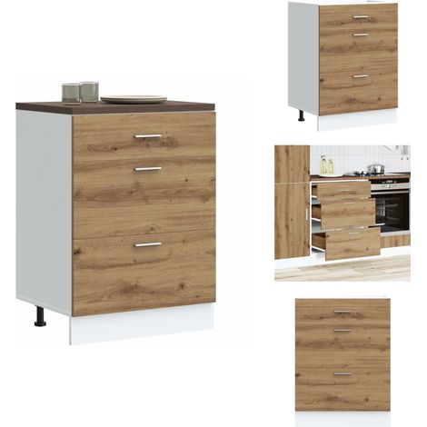 Armoire de cuisine chêne artisanal bois d'ingénierie - Armoire De Cuisine - Armoires De Cuisine - Meuble D'évier - Meuble D'évier De Cuisine (1/5)