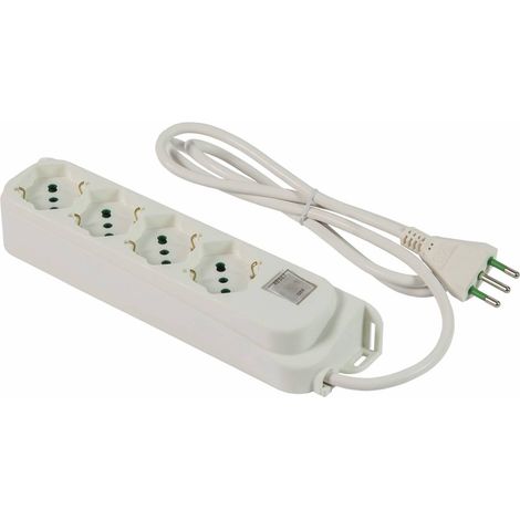 Multipresa 4P Bipasso Schuko + Interruttore Sicurezza - 10A
