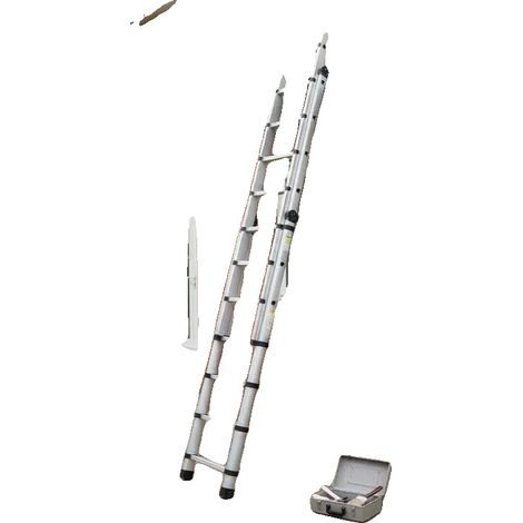 Échelle télescopique, en aluminium léger, design pliable, Argent (1/2)