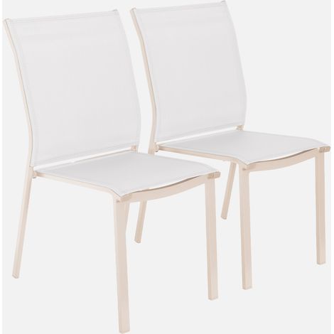Set di 2 sedie da giardino impilabili in alluminio e textilene (1/5)