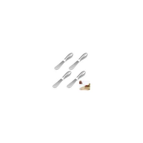 (13,5 cm, silber) 4 Butter- und Käsemesser aus Edelstahl, multifunktionale Streichmesser mit ergonomischen Griffen, für alle