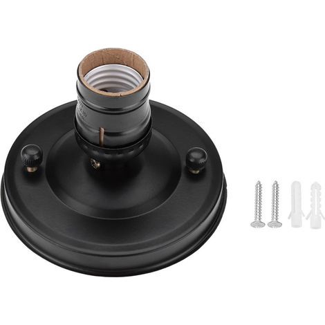 E26/E27 Vintage industriel plafonnier/applique murale support de base suspension ampoule lampe douille à vis noir (1/5)