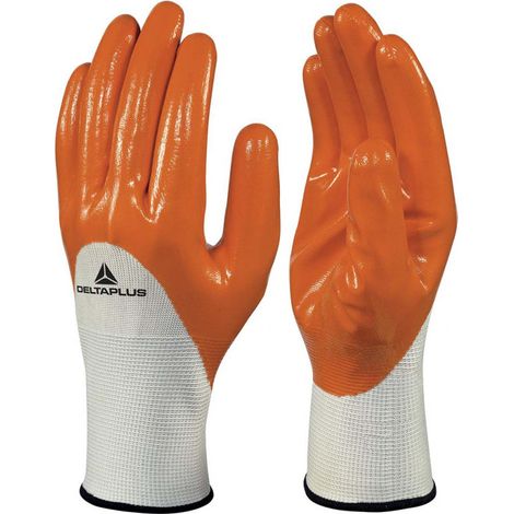 GANTS JARDIN POLYESTER/NITRILE DELTA PLUS TAILLE 7 ORANGE DPVE715OR07 (1/4)
