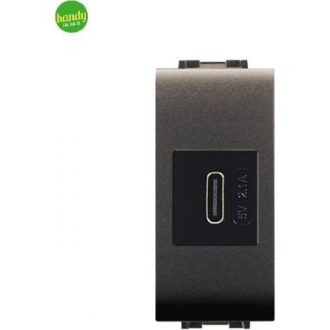 Alimentatore da incasso MyLife Elettrocanali USB Tipo C nero