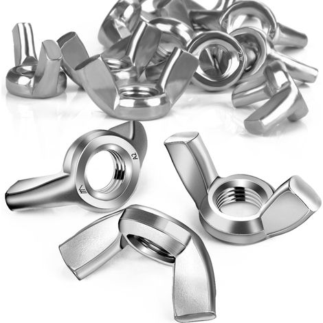 35pcs Écrou à Oreilles M6 DIN 315 Paquet Écrou à Oreilles Papillon A2 V2A Acier Inoxydable Métrique Antirouille Écrou à Oreilles Bricolage Écrou à Oreilles pour Systèmes Outils Bricolage (1/5)