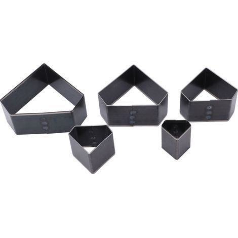 5-teiliges Set Leder-Ausstechformen, Hohlstanzen, verschiedene Größen, Rautenform, Lederschneidform, DIY-Bastelarbeiten, Zuhause (1/5)