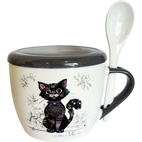 Bol à soupe chat noir Kook - 650 ml (1/2)