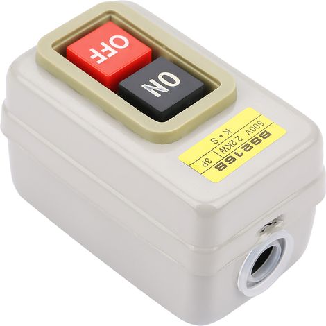 Interrupteur marche/arrêt triphasé à verrouillage automatique avec bouton-poussoir 110/220/380 V 15 A BS216B (1/5)