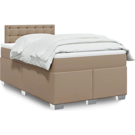 Boxspringbett Matratze Cappuccino-Braun 120x200cm Kunstleder (1/5)