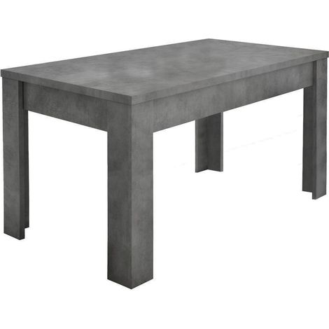 OXYDE - Table Repas 180cm Plateau et Pieds Aspect Oxyde