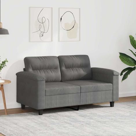 Canapé-Sofa à 2 places Gris foncé 120 cm Tissu microfibre (1/5)