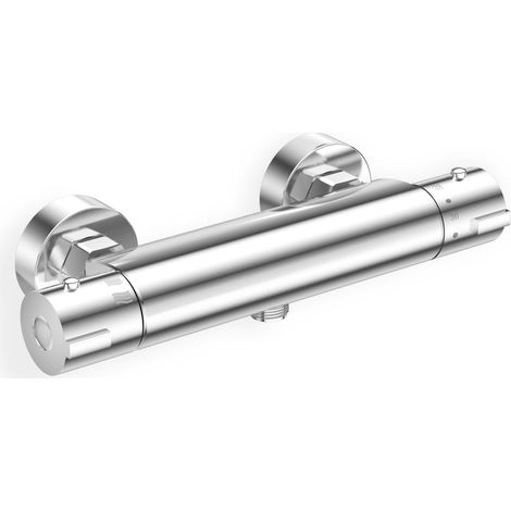 Thermostat de douche avec verrouillage de sécurité à 38 °C, mitigeur thermostatique de douche pour salle de bain, mitigeur en laiton (robinet de douche classique) (1/5)