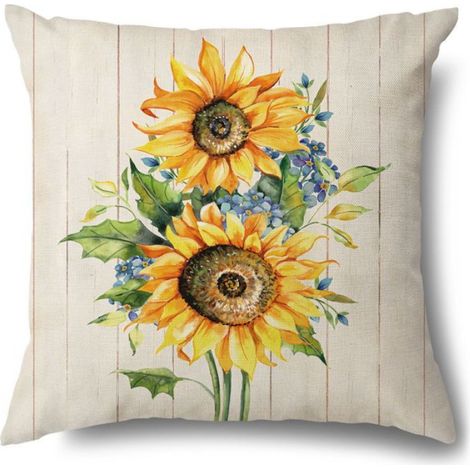 Lot de 4 Housse de Coussin Citrons 45 x 45 cm Décoratif Taie d'oreiller pour Canapé Lits Chaises Voiture Salon Maison Décor (1/5)