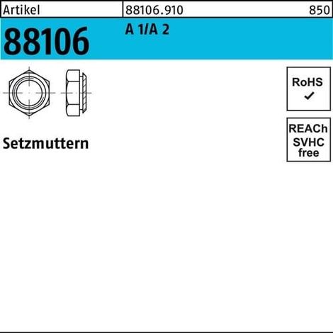 Tuerca  de  ajuste  R  88106  M6/0,9  A  1/A  2  100  piezas (1/2)