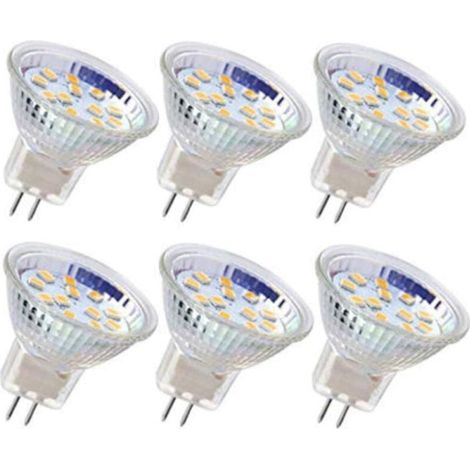 Lot de 6 spots LED MR11 GU4, 3 W, 18 LED, variateur Ej, 12 V AC/DC, halogène (1/4)