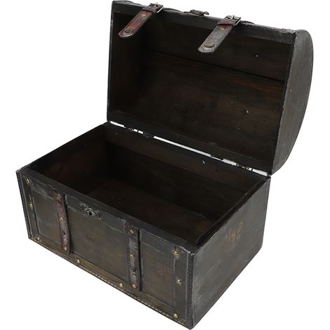 Coffret à bijoux en bois vintage européen grand meuble de rangement avec vitrine style café, accessoire photo déco pour présentoir (1/5)