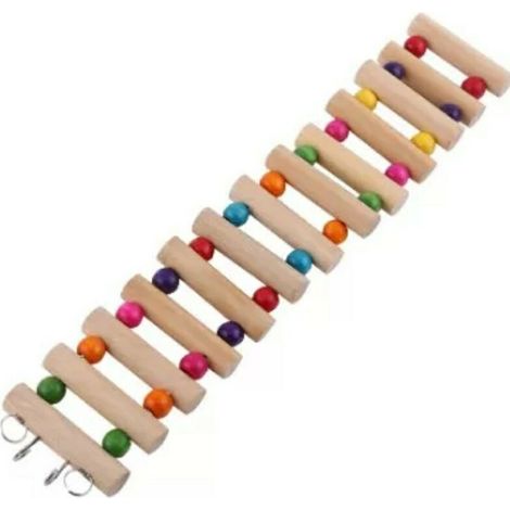 MINE Escaliers pour animaux de compagnie échelle de pont marches d'escalade balançoire en bois coloré Hamster perroquet Cage jouer jouets pratiques pour animaux de compagnie petit 612 CM