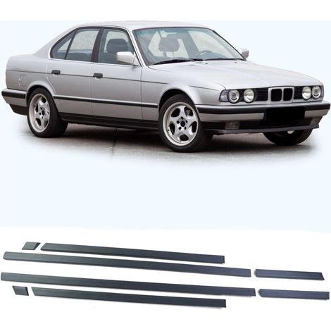 Baguettes décoratives voiture - pour BMW série 5 E34 berline/break 1988-1996 - 8 pièces - noir (1/5)