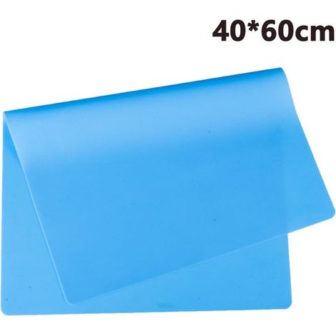 Mantel individual de silicona - Manteles individuales - Doble cara y antideslizante - 1 pieza - Para uso en cocina y mesa - Azul (1/5)