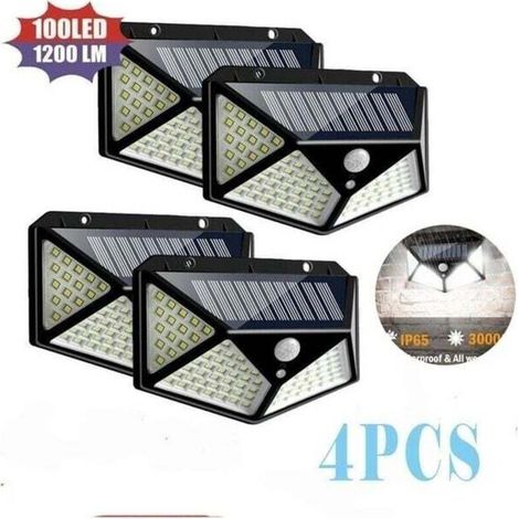 100 LED-Solarleuchten, IP65 wasserdicht für den Außenbereich – 4er-Pack