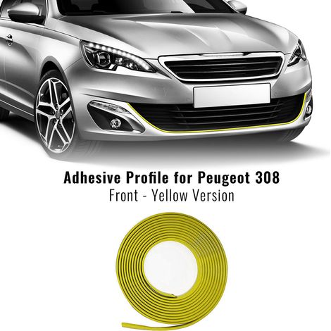 Profilo Adesivo per Dam Paraurti Peugeot 308 con Biadesivo 3M APT - Colore: GIALLO - Confezione: ANTERIORE