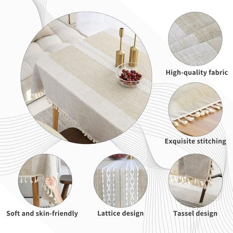 Linge de table coton Nappe rectangulaire lin coton (1/3)