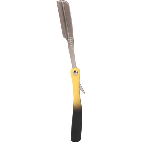 Tondeuse à cheveux droite pliable et dégradée, lame de tondeuse manuelle droite pour sourcils argentés (1/5)