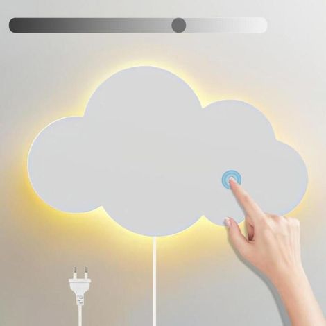 LED Applique Murale avec Interrupteur Tactile Veilleuse Enfant Dimmable Lampe Murale avec Prise Blanc Chaud Interieur (1/4)